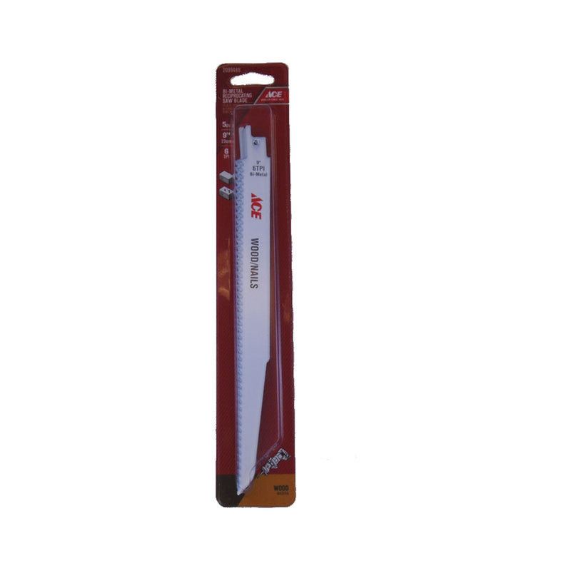 Ace Reciprocating saw 5pk blades 9" 6TPI Wood/Nails