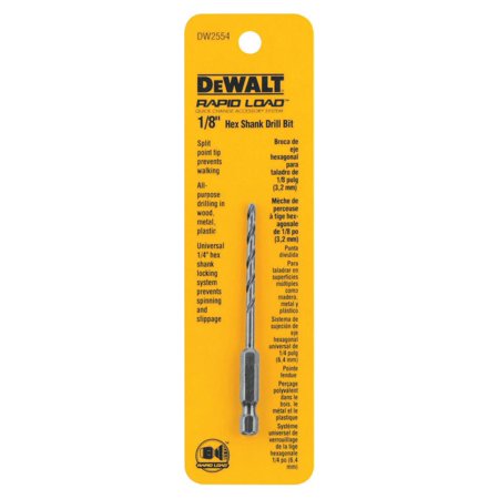 DeWalt dw2554 1/8" Hex Shank Drill Bit, Black Oxide