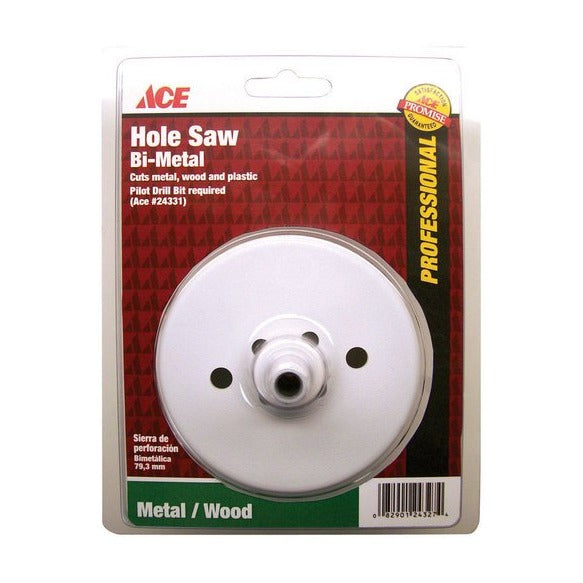 Ace #24328 BI-METAL 3 1/4” HOLE SAW , Arbor & Pilot BIT ALL