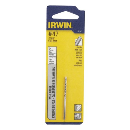 Irwin 81147 No. 47 Wire Gauge Jobber Length Drill Bit, 2 in