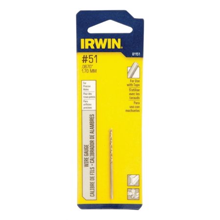 Irwin Wire Gauge Drill Bit Hss, No. 51 Carded