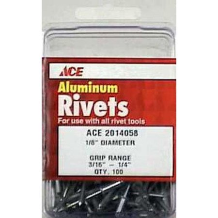 Ace 2014058 1/8" (3/16"-1/4") Aluminum Grip Range Rivets QTY 100