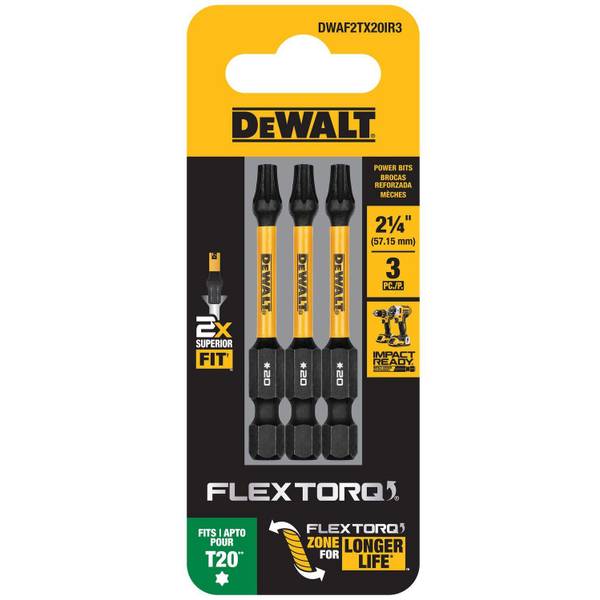 DeWalt 2.25 in Torx T20 Impact Ready 3 Pack