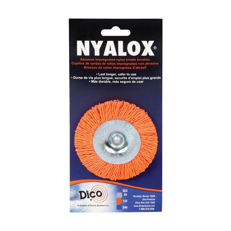 Dico 541-777-3 Nyalox Wheel Brush 3-Inch Orange 120 Grit