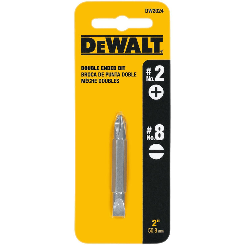 DeWalt DW2024 #2 Philips and #8 Slotted Double Ended Screwdriver Bit,Silver metallic
