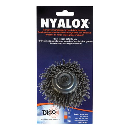 Dico Products 7200005 Nylox Cup Brush 21/2" 80 Grit, Grey