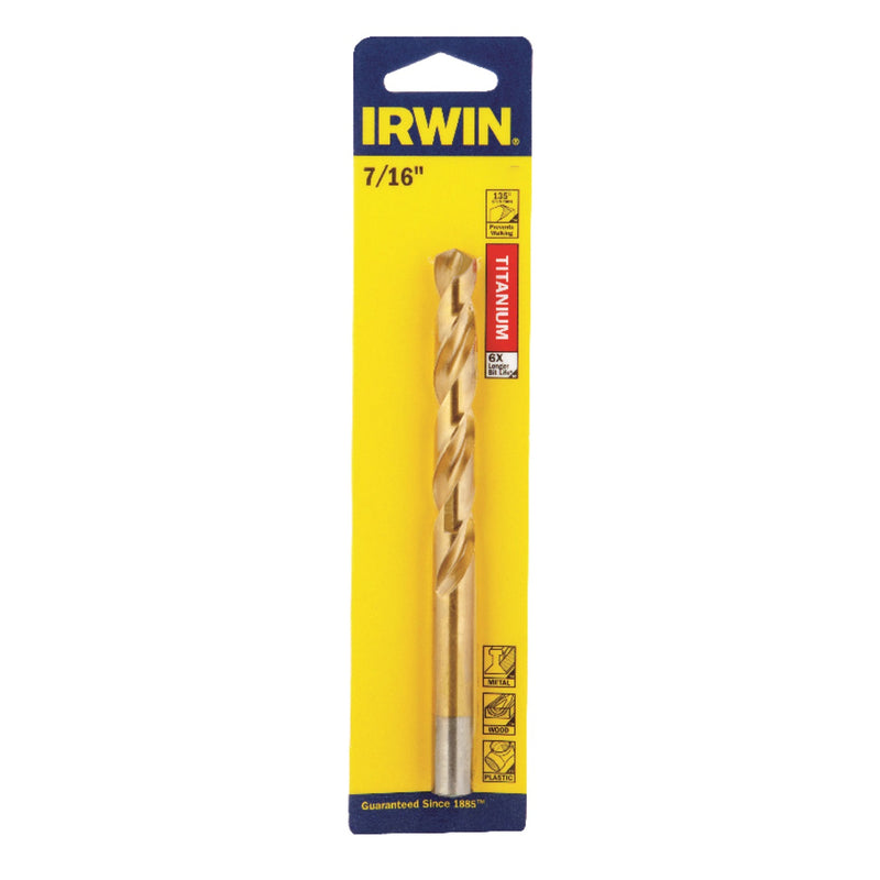 Irwin 7/16 in. Dia. x 5-1/2 in. L High Speed Steel Drill Bit