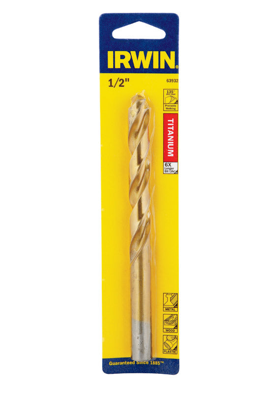 Irwin Tools BIT Drill 1/2" TIN 135PT