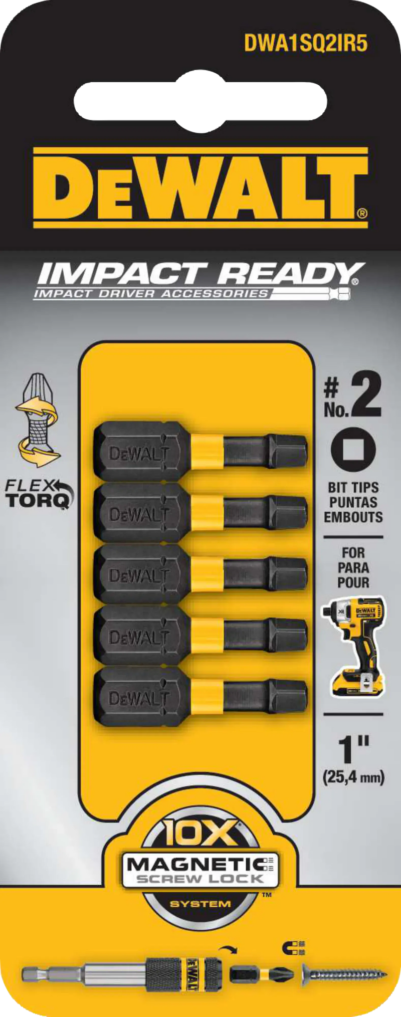 DeWalt DWA1SQ2IR5 Square 2 Impact Ready Insert Bit