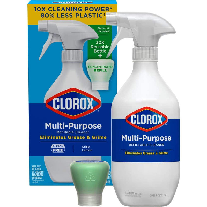 Clorox Multi-Purpose Refillable Cleaner Starter Kit, Crisp Lemon