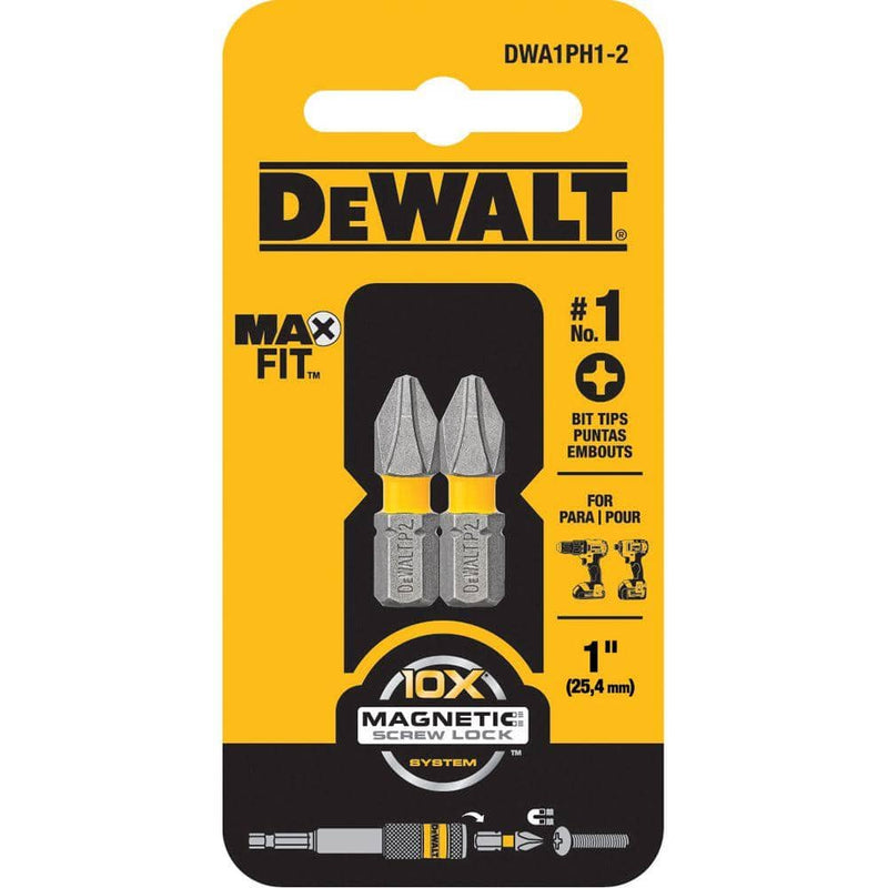 DeWalt Tip 1 Inch Card with 2 DWA1PH1-2