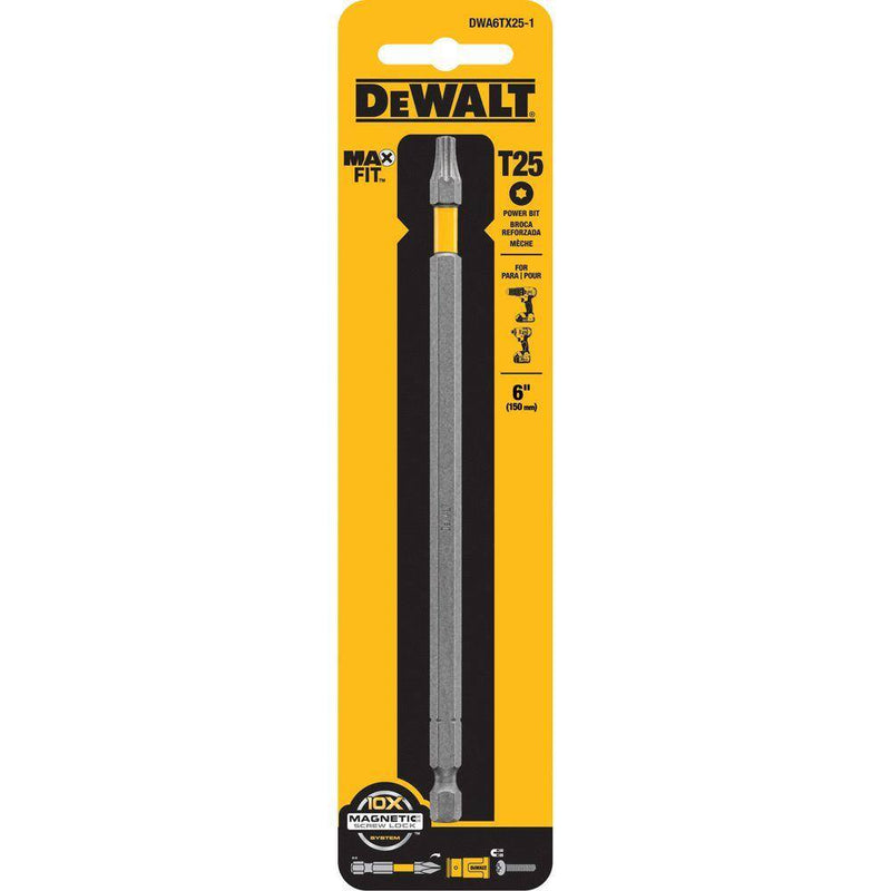 DeWalt DWA6TX25-1 Power Bit Max Fit Torx T25 6 inch