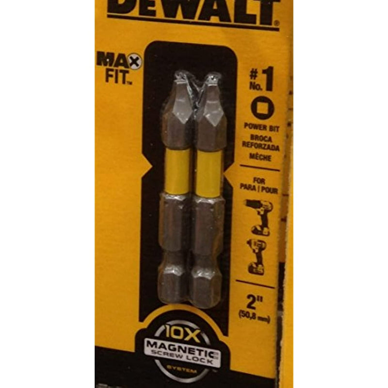 DeWalt DWA2SQ1-2H Max Fit Square 1 S2 Power Bit 2 Pack