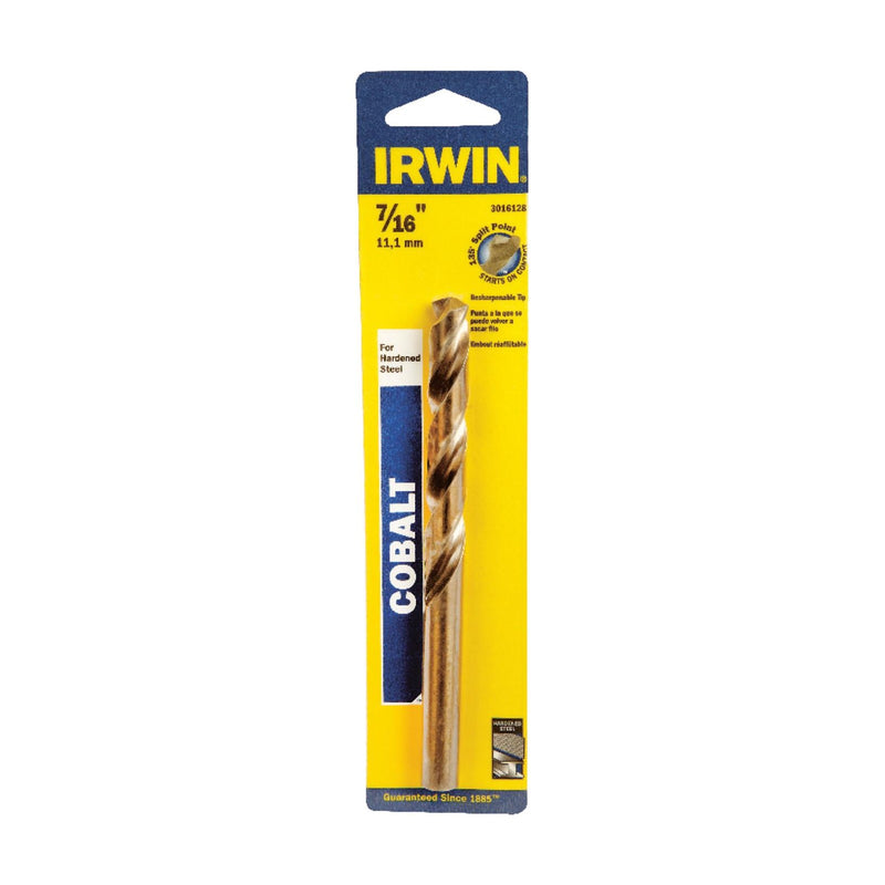 Irwin Tools 3016128 Single Cobalt Alloy Steel High-Speed Steel Drill Bit, 7/16" x 5-1/2