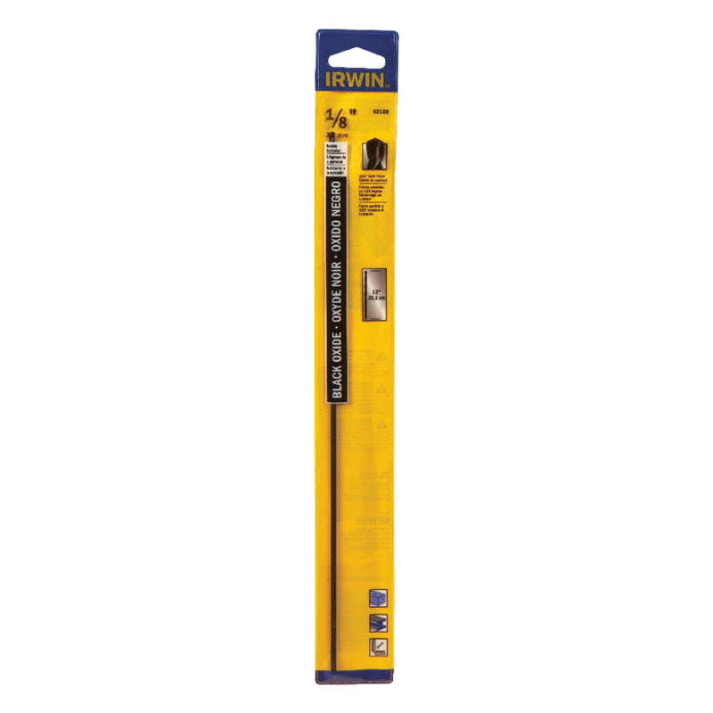 Irwin INDUSTRIAL Tool 62108 1/8" x 12" Black Oxide Bit
