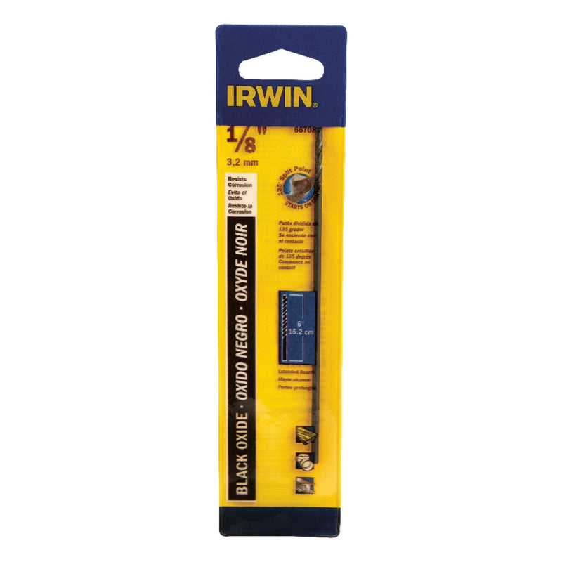Irwin Tools Hanson 66708 Irwin 66708 Hanson 1/8" x 6" Aircraft Extension High Speed Steel Straight Shank Drill Bit (66708)