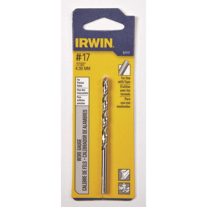 Irwin 81117 Drill #17 GPW JL 118' BRT CARDED, One Size, Multi