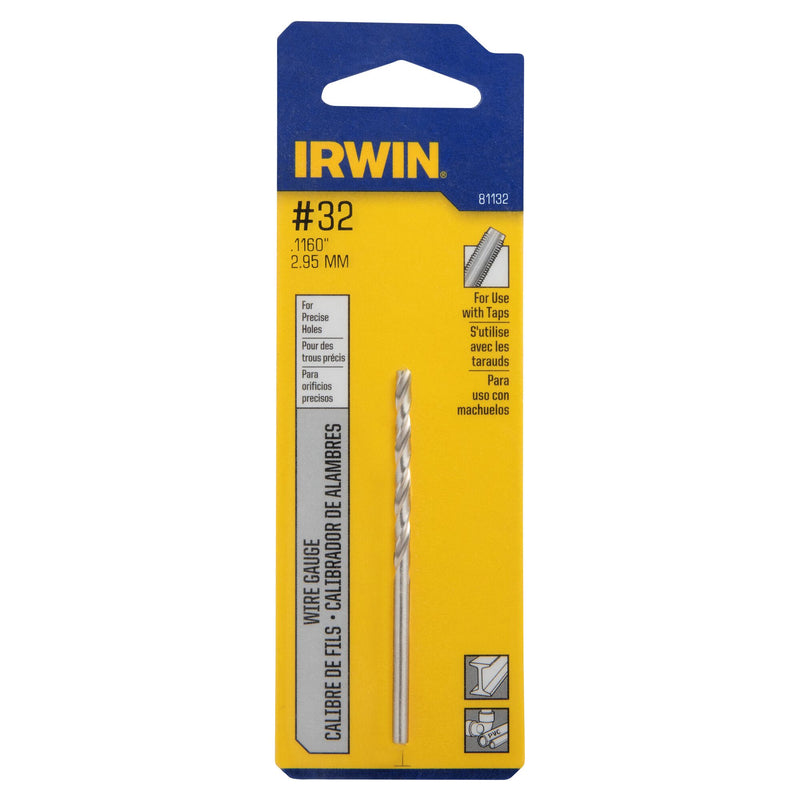 Irwin 81132 No. 32 Wire Gauge Jobber Length Drill Bit, 2-3/4 in