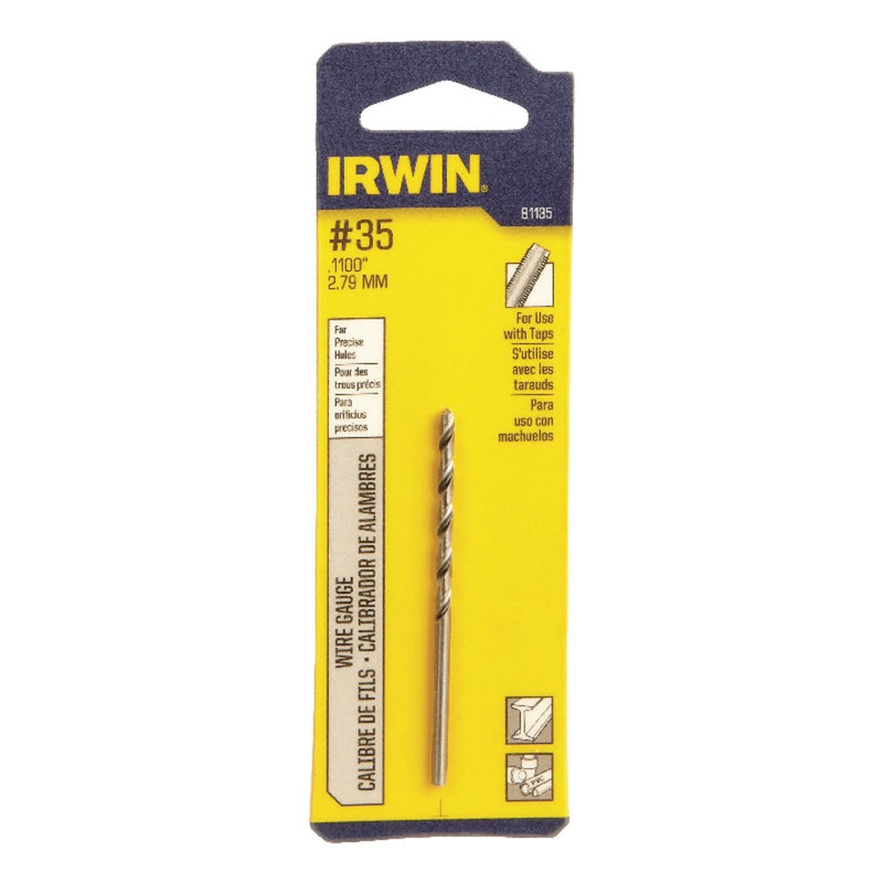 Irwin 81135 Wire Gauge Drill Bit HSS Number 35 Carded