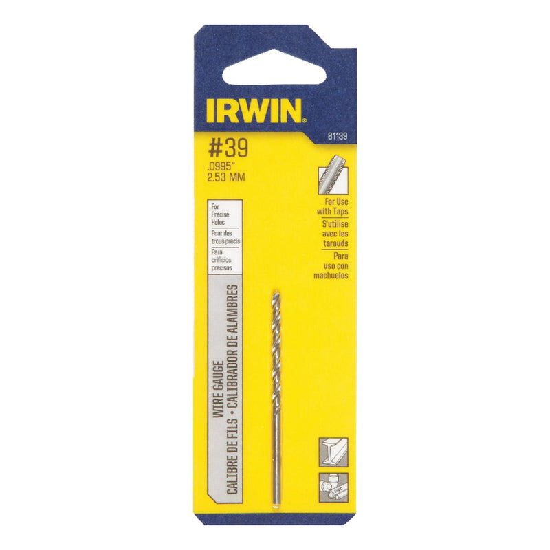 Irwin Wire Gauge Drill Bit Hss, No. 39 Carded