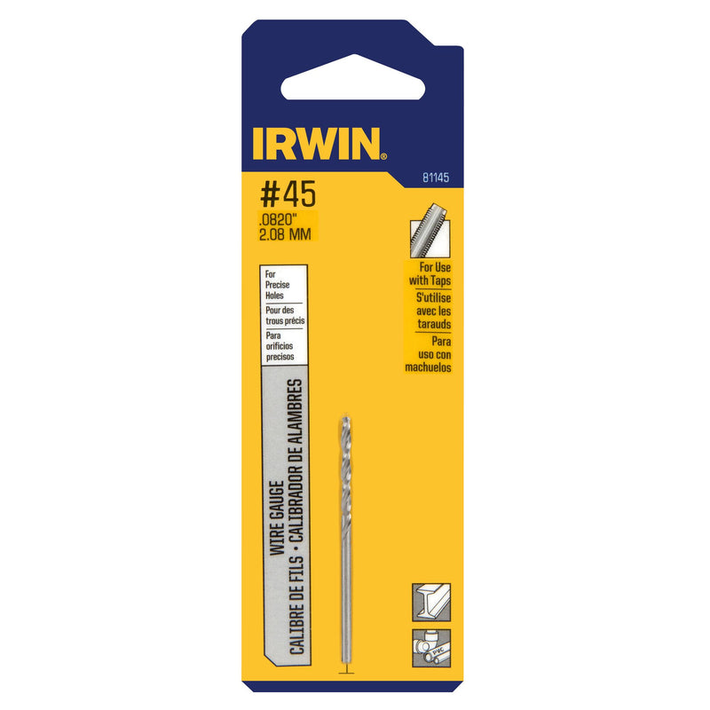 Irwin 81145 No. 45 Wire Gauge Jobber Length Drill Bit, 2-1/8 in