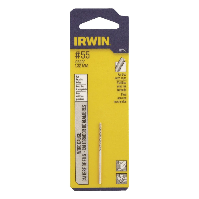 Irwin 81155 No. 55 Wire Gauge Jobber Length Drill Bit, 1-7/8 in