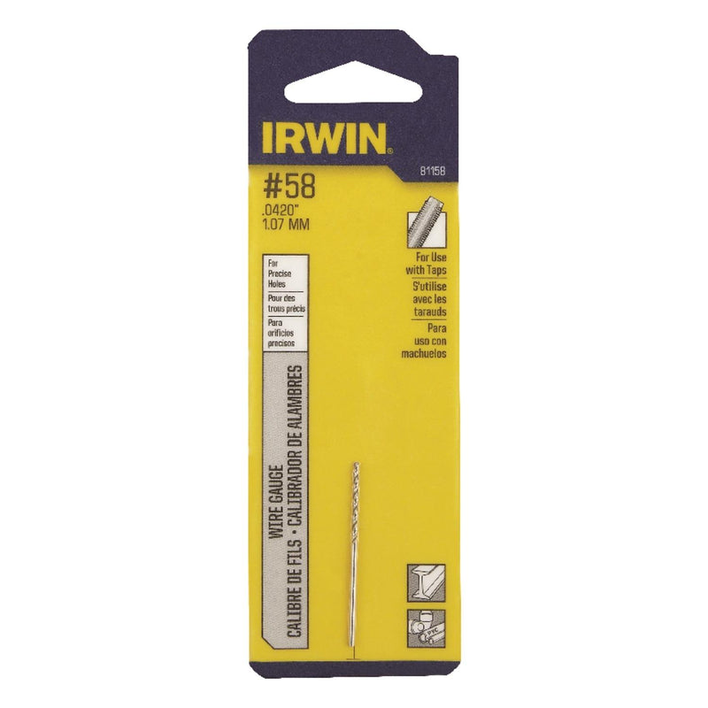 Irwin Wire Gauge Drill Bit Hss, No. 58 Carded