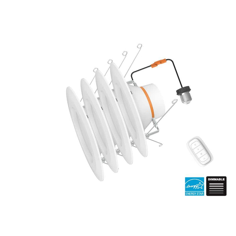 Commercial Electric 5 in. and 6 in. LED Color-Changing Recessed Trim, 4-Pack, white